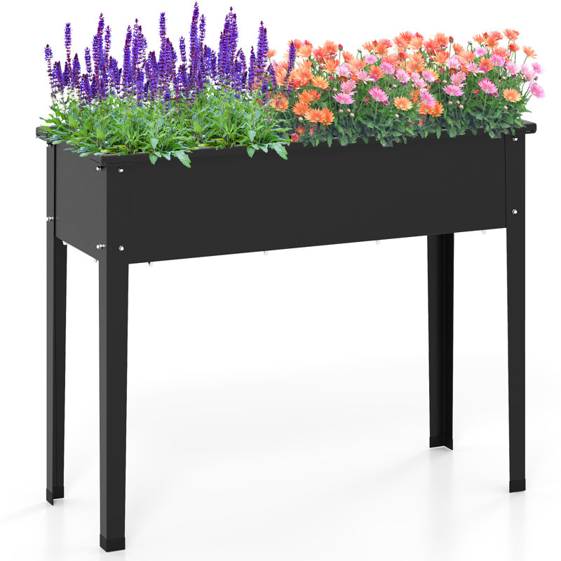 Pot à fleurs surélevé en métal Nasiar, H 31 po x l 40 po x P 11 po