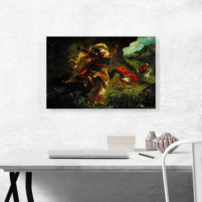 " The Tiger Hunt 1854 " by Eugene Delacroix Painting Print