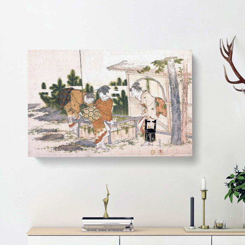 Three Women by Katsushika Hokusai - Wrapped Canvas Painting, 50cm H x 76cm W x 3cm D