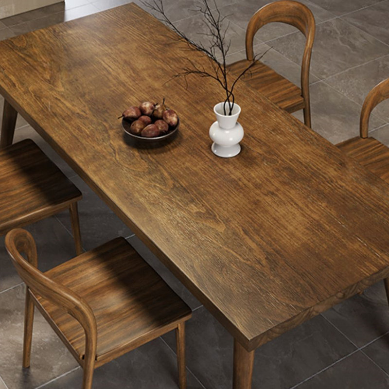 Marketia 6 - Person Pine Solid Wood Solid Wood Top Four Leg Dining Set, 29.53"H x 78.74"L x 31.5"W