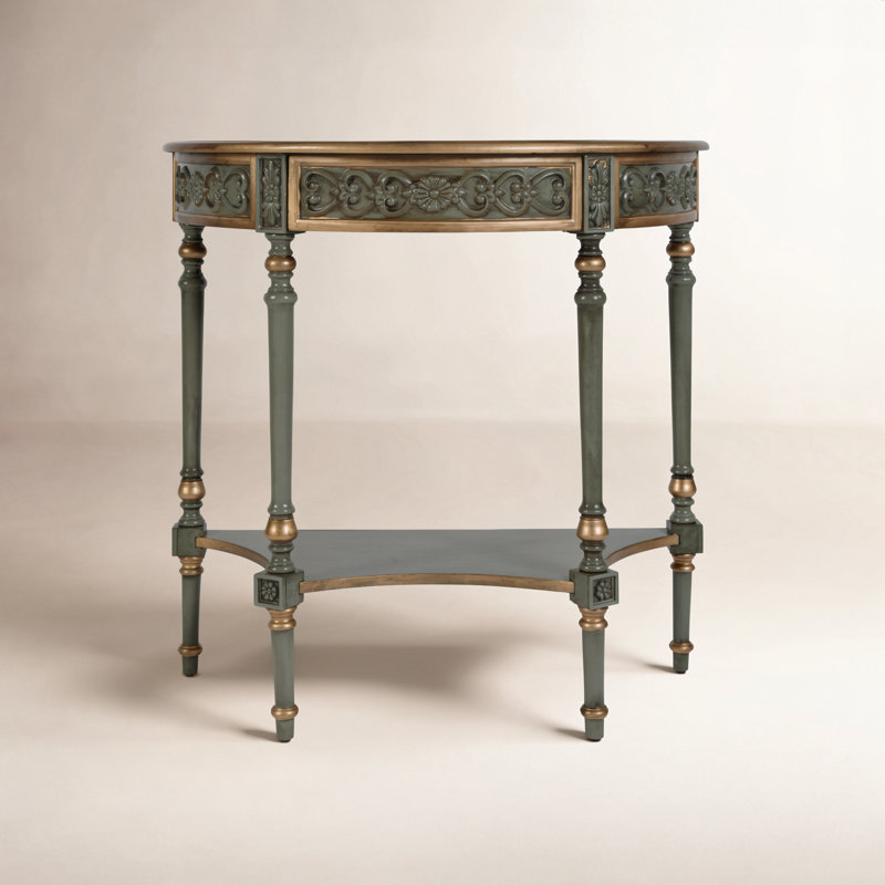 Danelle Demilune 30" Console Table, Pastel Green