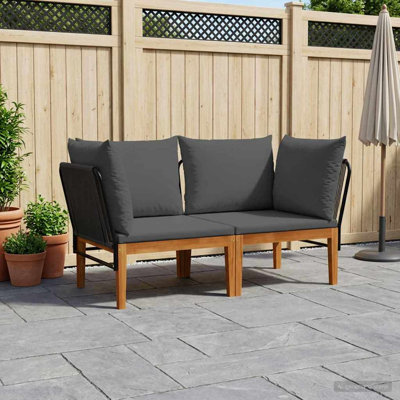  Garden Lounge Set Solid Acacia Wood & Rope Sofa Outdoor Furniture Patio