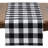 Black Buffalo Plaid Collection Classic Checked Cotton Blend Table Runner-873204207