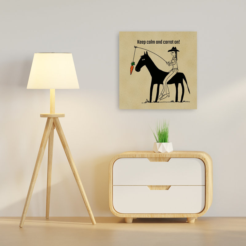 «Carrot on Cowboy Ride», reproduction d'art murale cheval contemporain, H 24 po x l 24 po