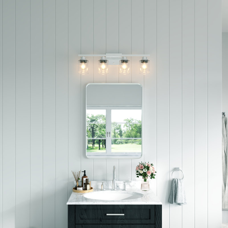 Miroir de salle de bain en aluminium, 32 po x 48 po, Argent argent