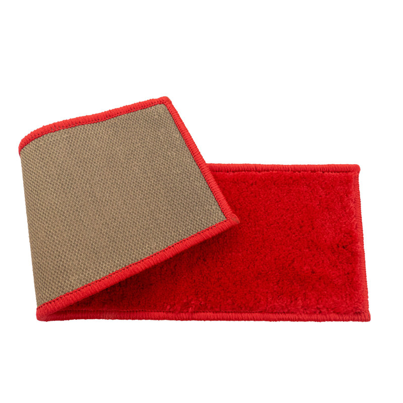 Tapis d'escalier antibactérien lavable sur mesure, Tapis de couloir 11 po x 26 po, Rouge