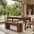 Solid Wood Dining Bench with Sturdy Legs, 47.24-Inch Farmhouse Entryway Bench Indoor for Hallway, Kitchen, Dining Room, Living Room, Brown