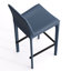 Tabouret de bar H 26 po entièrement assemblé, tabouret de bar rembourré en cuir Saddle avec siège rembourré, tabouret de bar à hauteur de comptoir avec repose-pieds à structure en métal pour îlot de cuisine, bleu-2110896976-2110765625