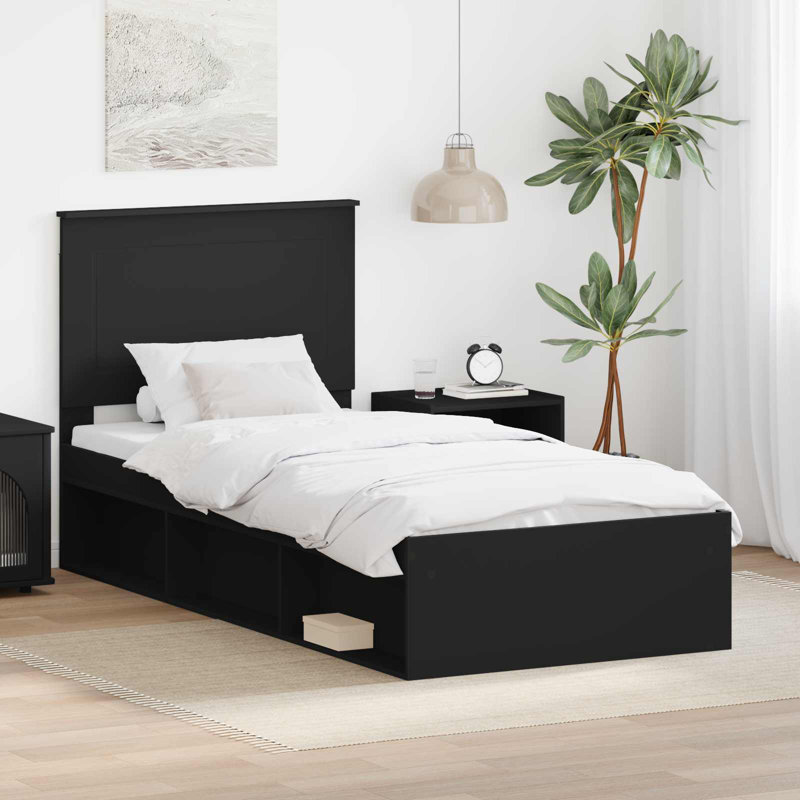 Solid Wood Bed, Black, Small Single (2'6)