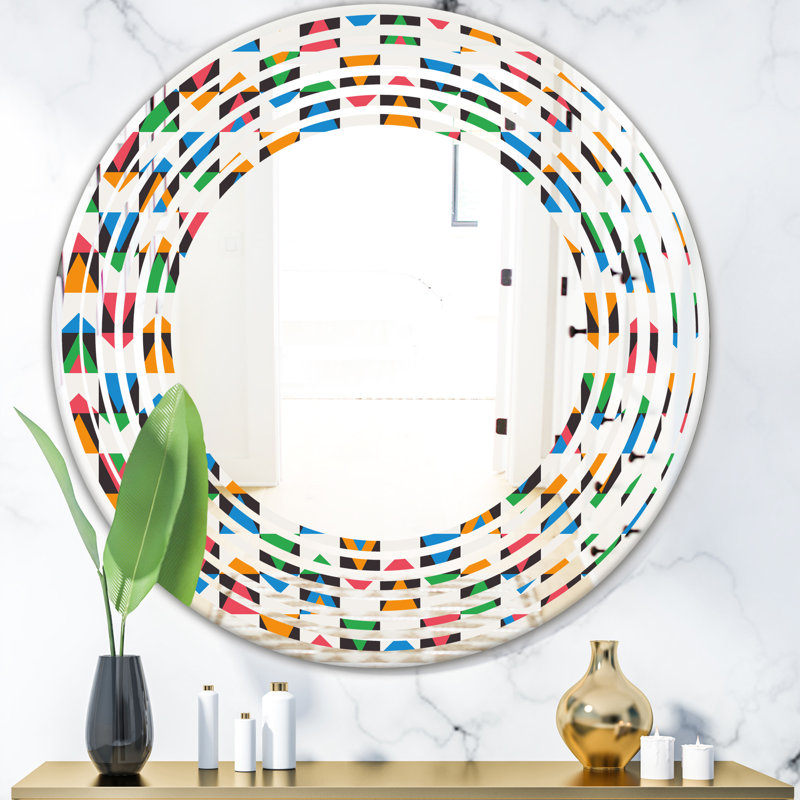 Miroir mural Ornament Design II Wave, H 23,6 po x l 23,6 po