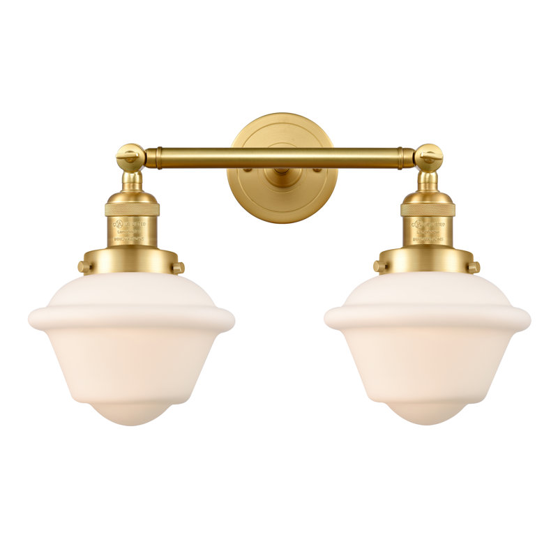 Éclairage pour salle de bain 2 lumières à intensité variable Gebhart, Boîtier blanc mat, Ampoule DEL 6 watts Vinage