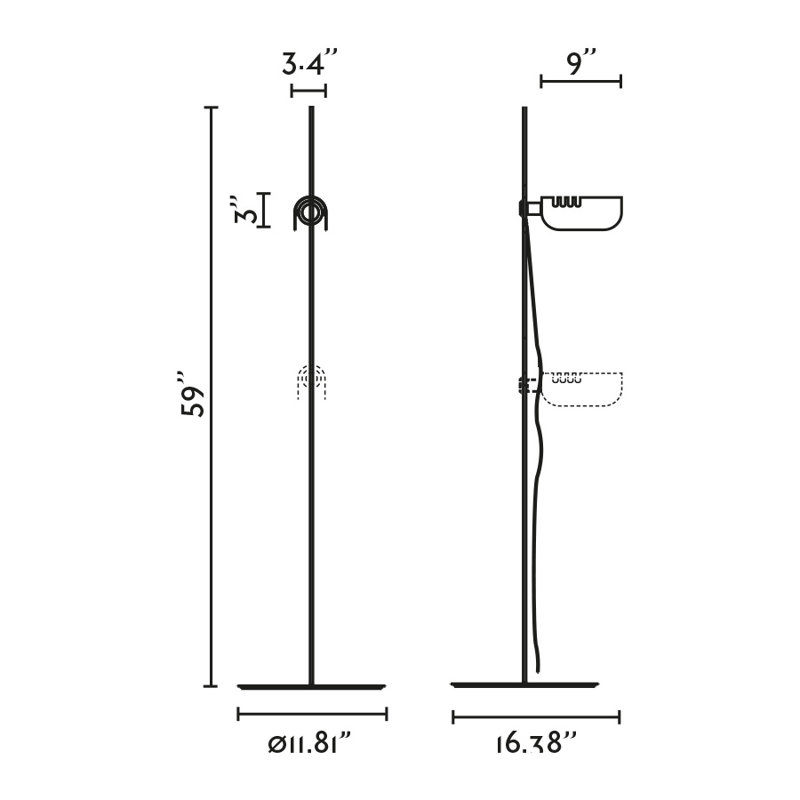 Lampe sur pied Martinica, Noir