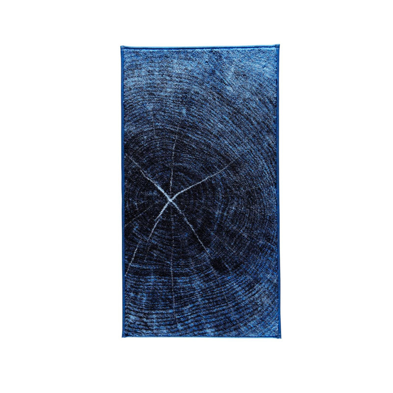 Tapis pour salle de bain Ranveer, L 31,5 po x L 55,12 po, Bleu