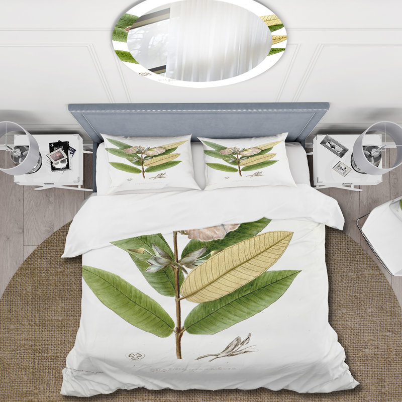 Ensemble de housse de couette Traditional Vintage Blossoming Flower II - microfibre de polyester