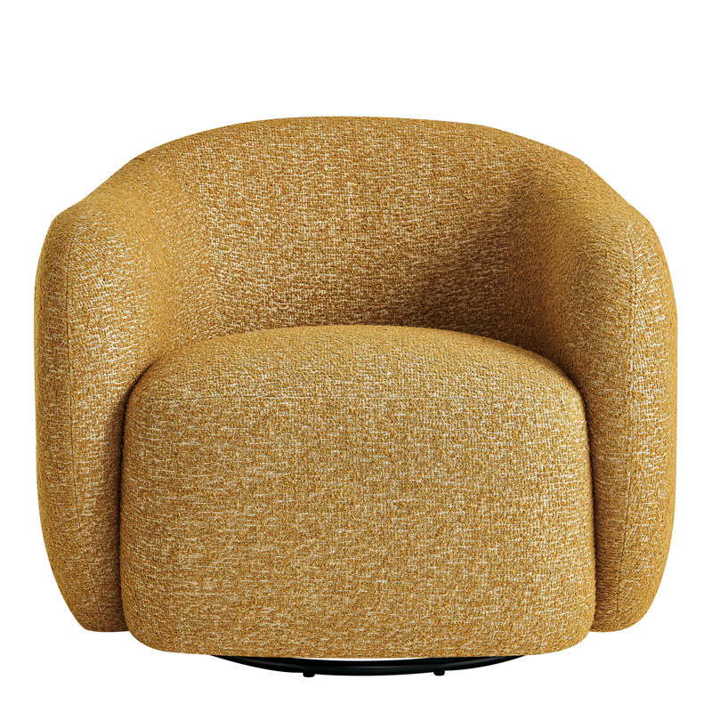 Fauteuil d'appoint pivotant Raylene, Moutarde