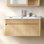 Meuble-lavabo mural simple de 30 po avec lavabo en céramique en forme d'arc et tiroirs de rangement à fermeture en douceur Fredson
