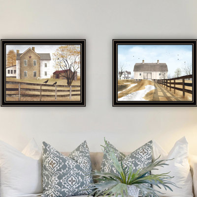 Transform Your House With Decor 4U, 2 Grandpa's Barn Wall Art, Autumn Afternoon Framed Home Add Character To Space Framed,