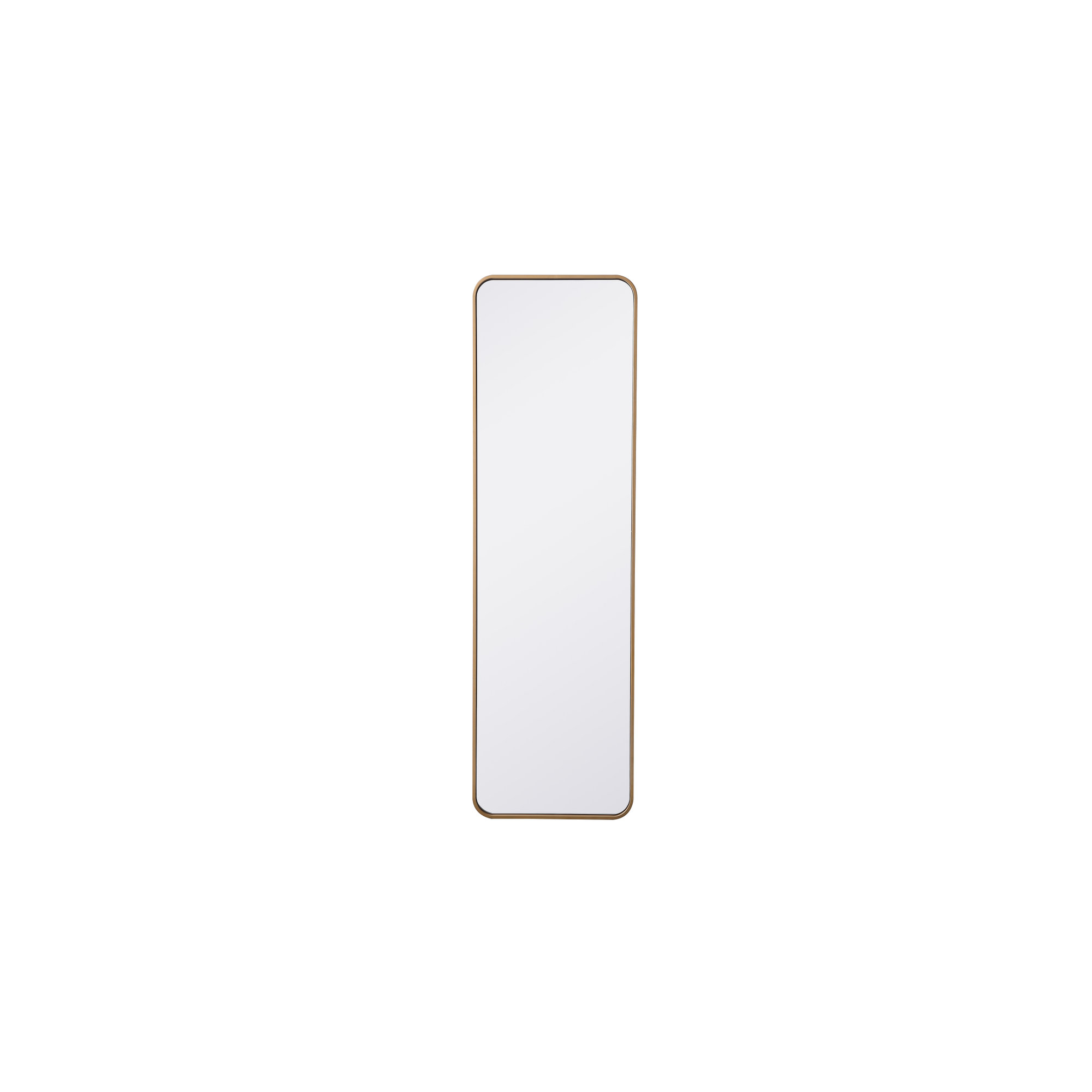 Sabine Metal Rounded Rectangle Wall Mirror, Brass, 60" x 18"