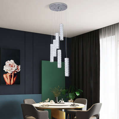 6 - Light Dimmable LED Geometric Chandelier