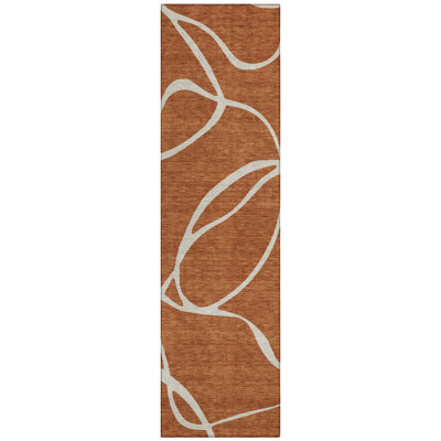 Mirelle Orange Washable Indoor-Outdoor Rug - 