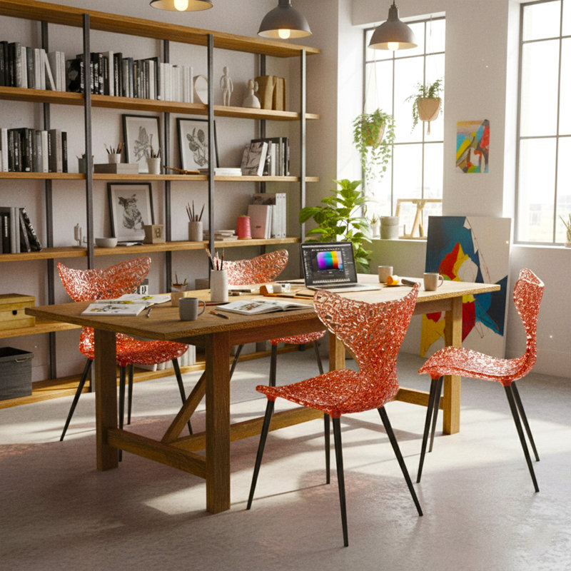 Stitch Wing Back Parsons Chair Dining Chair, Tea Brown, Gold