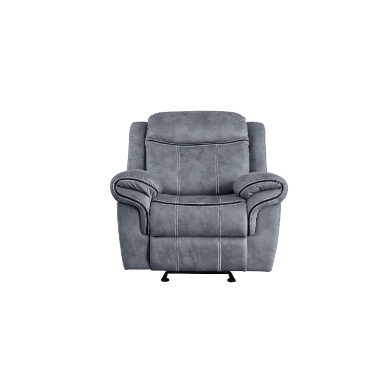 Fauteuil inclinable en velours bicolore, Gris