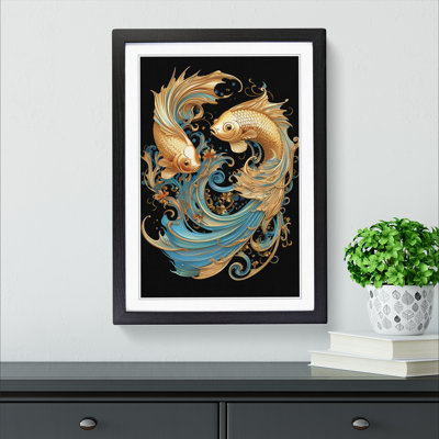 Siamese Fighting Fish Nouveau - Framed Print
