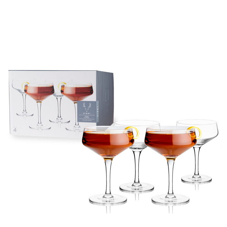 Viski Raye Crystal Footed Gin & Tonic Glasses - 14 oz - Set of 2