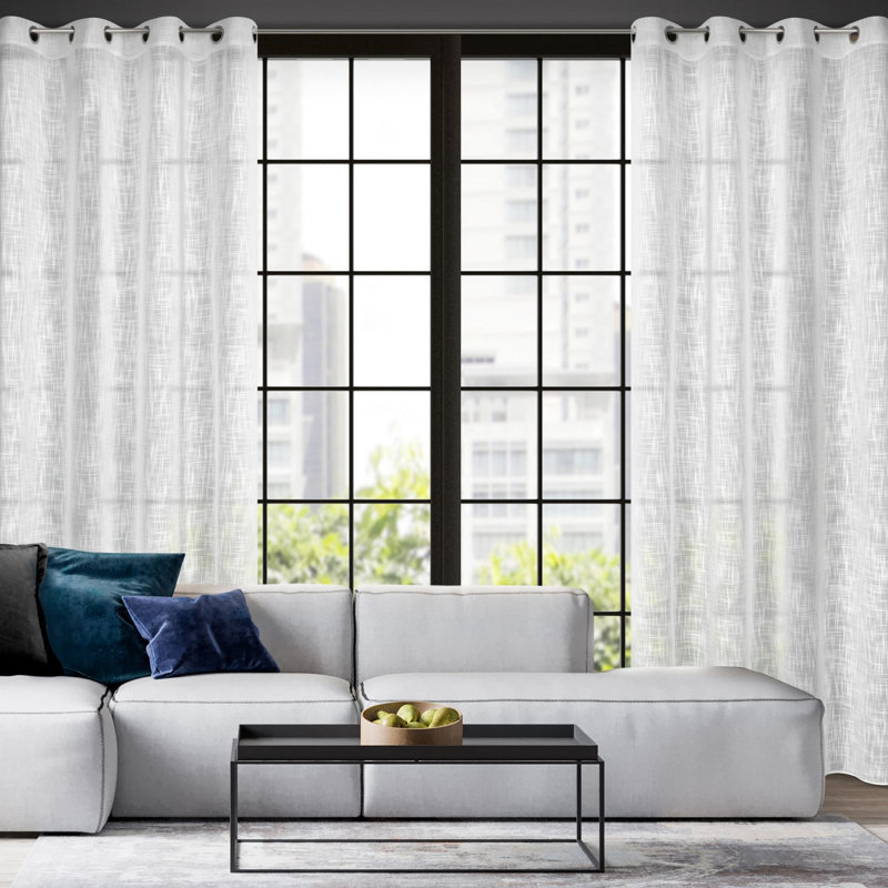 Pari Semi -transparent Curtains Single Panel, White