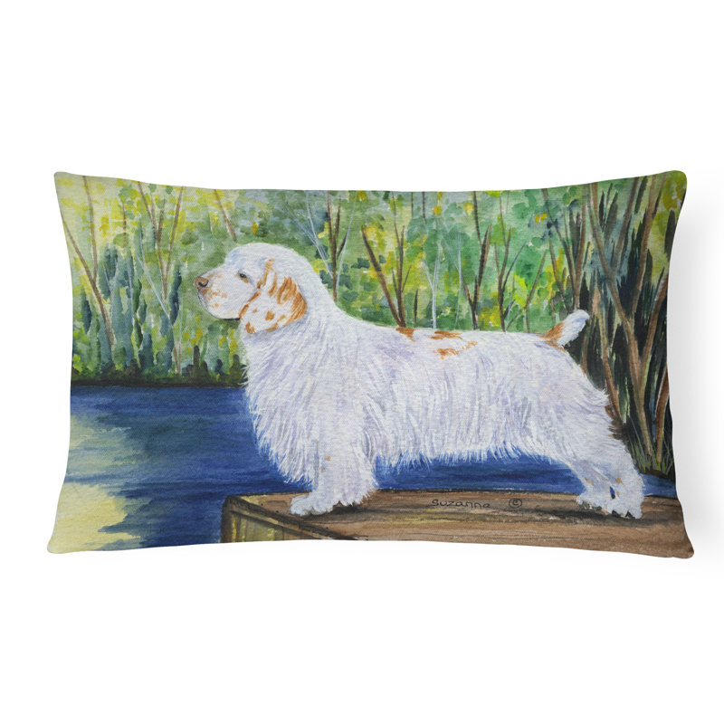 Coussin décoratif intérieur/extérieur clumber épagneul
