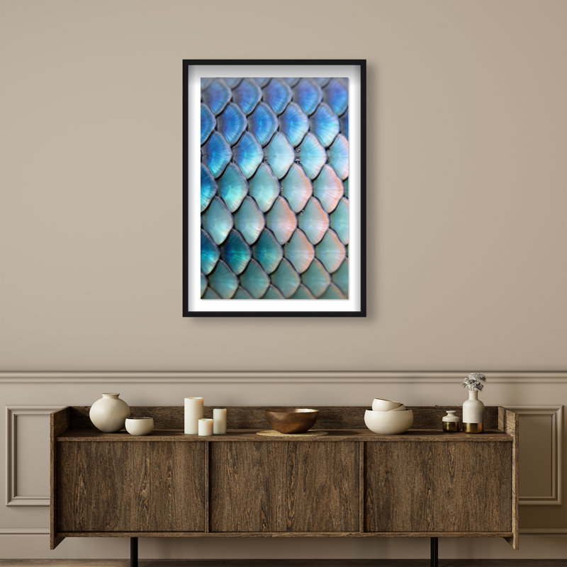 Mermaid Zoom Shadowbox Fantasy & Sci Fi Print by Oliver Gal, Black Frame, 10 x 15, 16.5"H x 11.5"W, Black Shadowbox