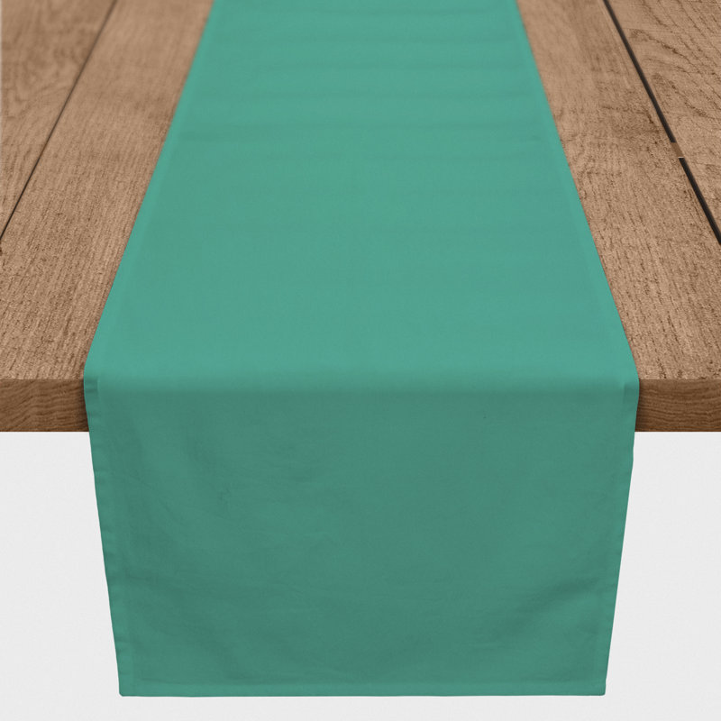 Chemin de table Doster, Bleu sarcelle, 72 po x 16 po, Couleur unie