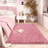 Super Soft BeanPastePink Rug 4x6 ft, Oversized Living Room Rug, Thick Pile Rug, Fluffy Tufted Room Rug For Room Bedroom Large Cozy Fuzzy Rug Room Home Decor Aesthetic Soft Non Slip Rug Decor Aesthetic, Christmas Decor, Halloween Decor-1388120960