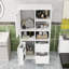 Armoire de rangement pour salle de bain avec tablette réglable, 2 tiroirs, tablette ouverte et dispositif anti-basculement