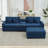 Cottie 111.8" W 3-Piece Reversible Corduroy Sectional-96766389