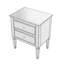 Élégante table de chevet à miroir argentée avec 2 tiroirs pour le salon, la chambre à coucher et le vestibule