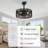 Angelyca Black Rattan Caged Ceiling Fan with Light and Remote, Reversible DC Motor, Rustic Farmhouse Fandelier-1857377315