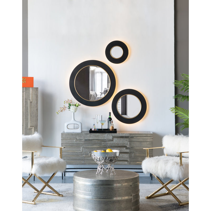 Miroir d'appoint Makayla, H 15,7 po x l 15,7 po x P 2,2 po