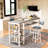 3 Piece Bar Table Set, Kitchen Dining Table Set For 2, Bar Table And Chairs Set With PU Upholstery Stool And 4 Open Storage Shelves, Pub Table Set For Small Space, Grey