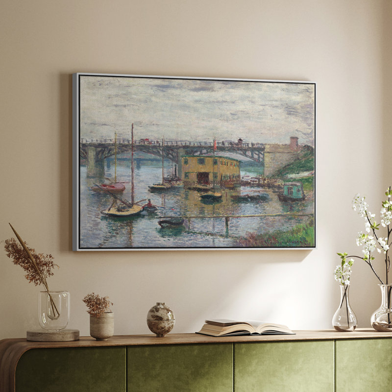 Paysage rétro-CLV, Toile encadrée flottée blanche, H 27 po x l 41 po x P 2 po