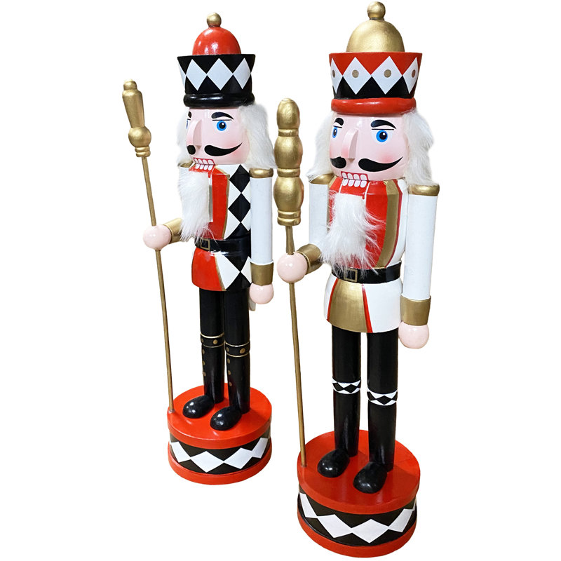 Casse-noisette 15 "Harlequin, ensemble de 2