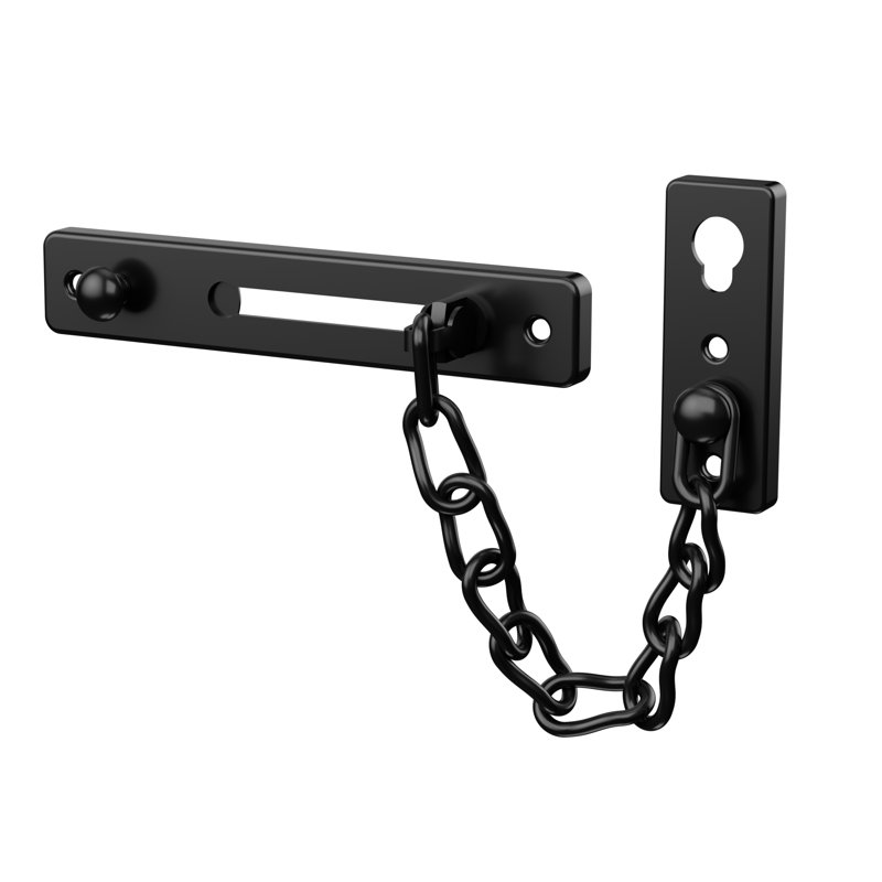 Verrou de chaîne noir en acier inoxydable