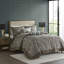 Ensemble de couvre-lit 5 pièces en jacquard avec coussins décoratifs bleu / brun très grand-128954441