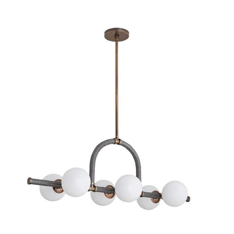 Harrison 6 - Light Chandelier, Heritage Brass