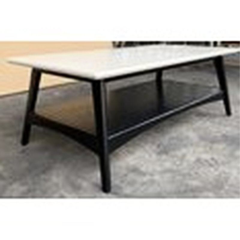 Table basse intrigante avec structure et tablette en bois massif, contraste deux tons, assemblage requis, l 48 po x P 24 po H 17 po