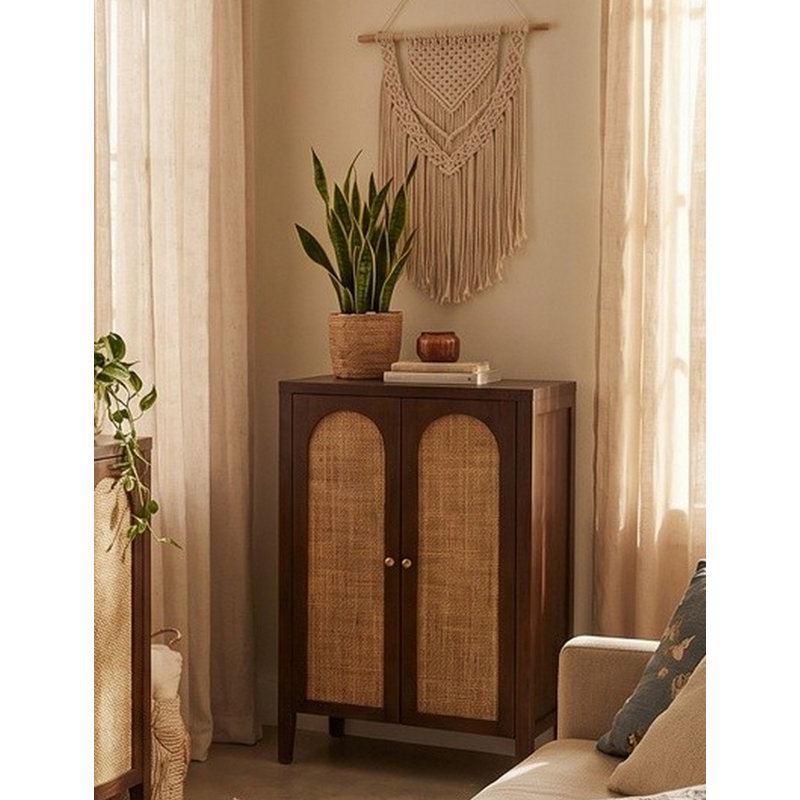 Elysium Brown Solid Wood 2 Door Accent Cabinet