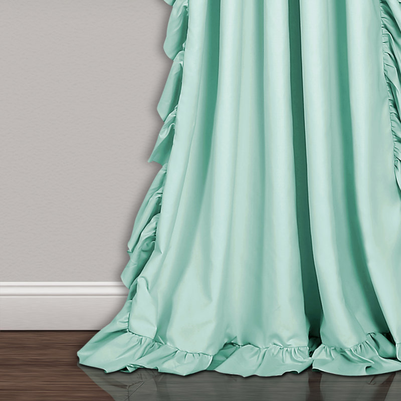 Paire de rideaux semi-transparents Reyna, Bleu pâle, L 54 po x L 84 po
