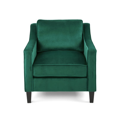 Green Velvet Upholstered Club Chair