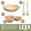 Ensemble de 5 bols et ustensiles Lexa en bambou, naturel-122663355