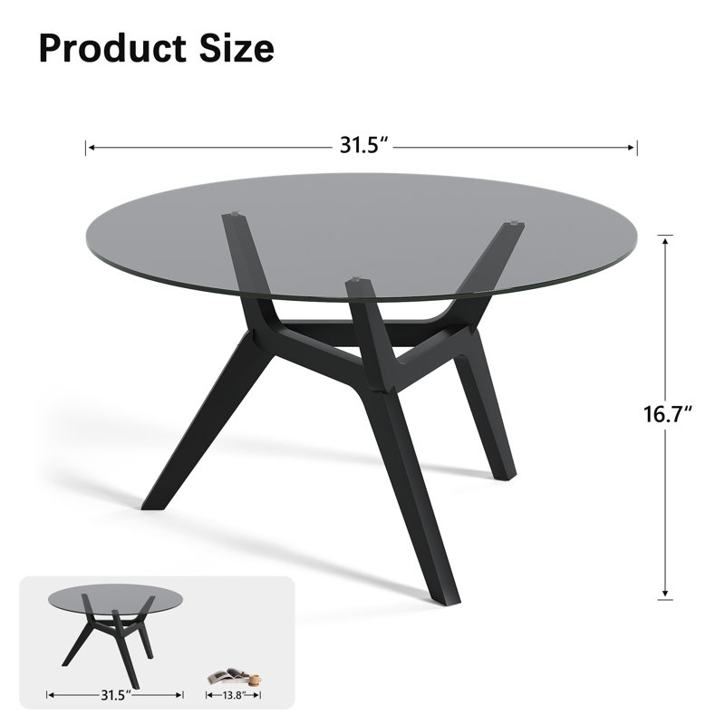 Three Leg Coffee Table, Black